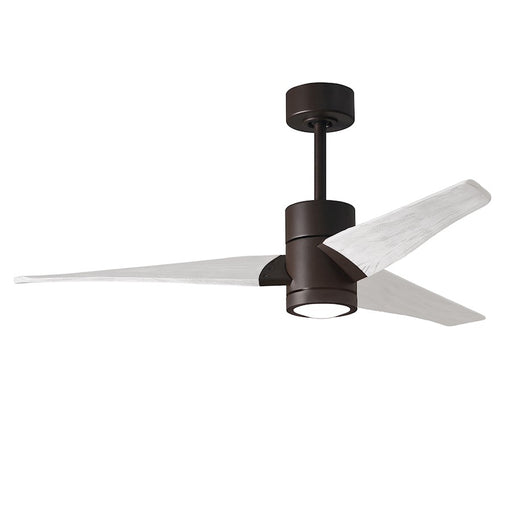 Matthews Fans Super Janet 52in 1-Light Ceiling Fan | Textured Bronze and Matte White Solid Wood | Living Room & Bedroom | Model SJ-TB-MWH-52