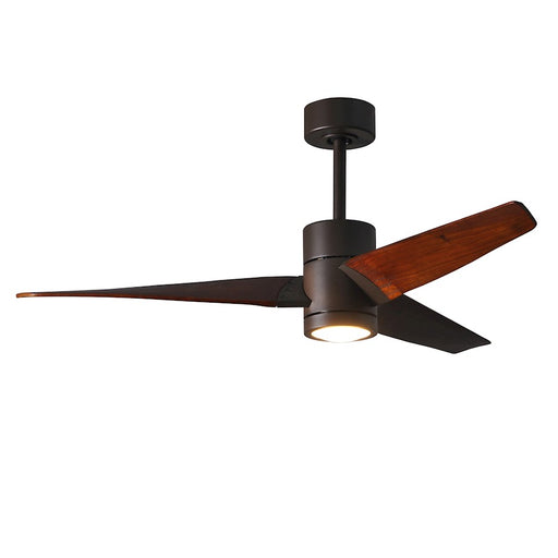 Matthews Fan Super Janet 52in 3-Blade Ceiling Fan | Textured Bronze and Walnut Wood | Living Room & Covered Patio | Model SJ-TB-WN-52