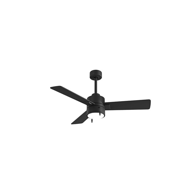 Matthews Steven 42in 3-Blade Ceiling Fan | Contemporary Matte Black Cast Aluminum | Bedroom & Living Room | 42 x 42 x 16.5 in | Model SS-BK-BK-42