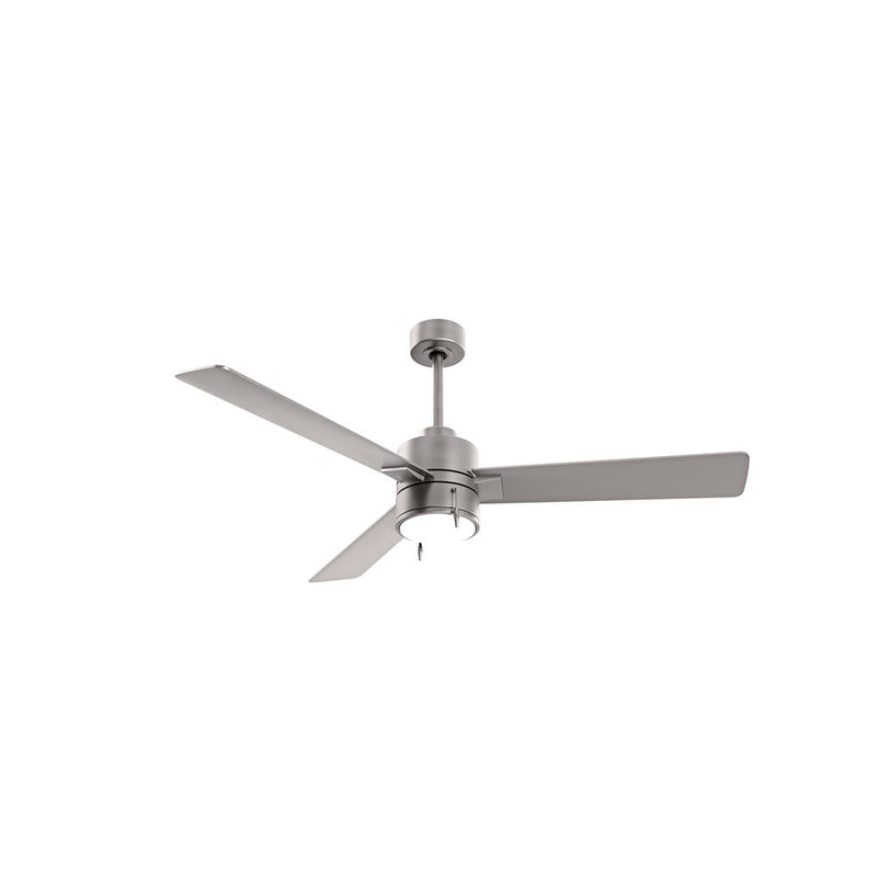 Matthews Steven 52in 3-Blade Ceiling Fan | Contemporary Brushed Nickel Cast Aluminum | Bedroom & Living Room | 52 x 52 x 16.5 in | Model SS-BN-BN-52