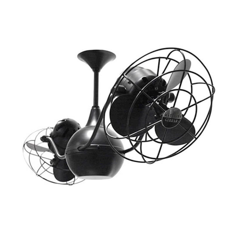 Matthews Fan Company Vent Bettina 42in Rotational Ceiling Fan | Black Metal Blades | Indoor & Covered Patio | 42 x 7 x 7 in | Model VB-BK-MTL