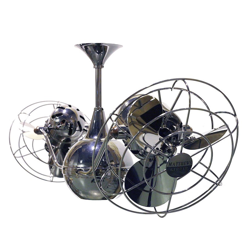 Matthews Fan Vent Bettina 42in Rotational Ceiling Fan | Contemporary Black Nickel and Metal Blades | Living Room & Bedroom | Model VB-BKN-MTL