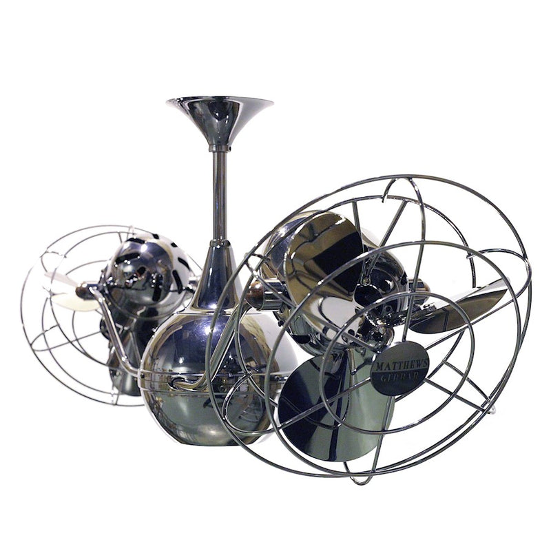 Matthews Fan Vent Bettina 42in Rotational Ceiling Fan | Contemporary Black Nickel and Metal Blades | Living Room & Bedroom | Model VB-BKN-MTL