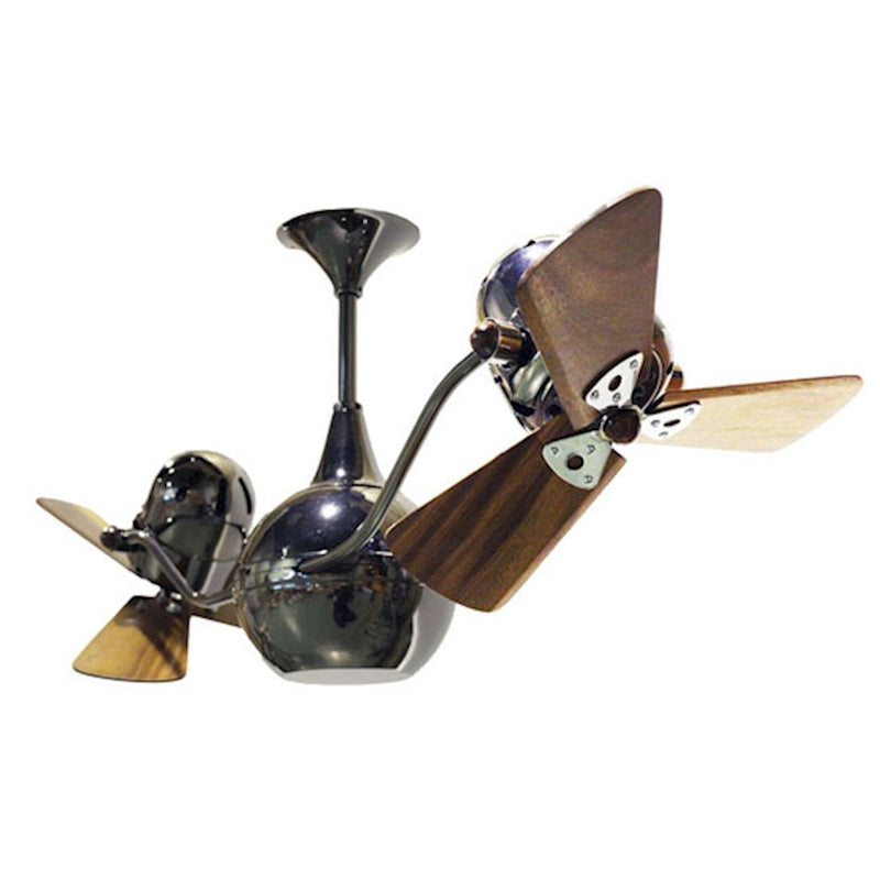Matthews Fan Vent Bettina 44in Rotational Ceiling Fan | Contemporary Black Nickel and Mahogany Blades | Living Room & Bedroom | Model VB-BKN-WD