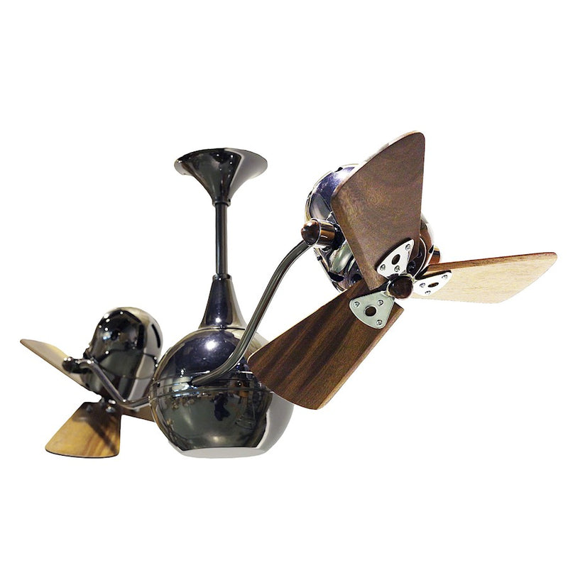 Matthews Fan Vent Bettina 44in Rotational Ceiling Fan | Contemporary Black Nickel and Mahogany Blades | Living Room & Bedroom | Model VB-BKN-WD