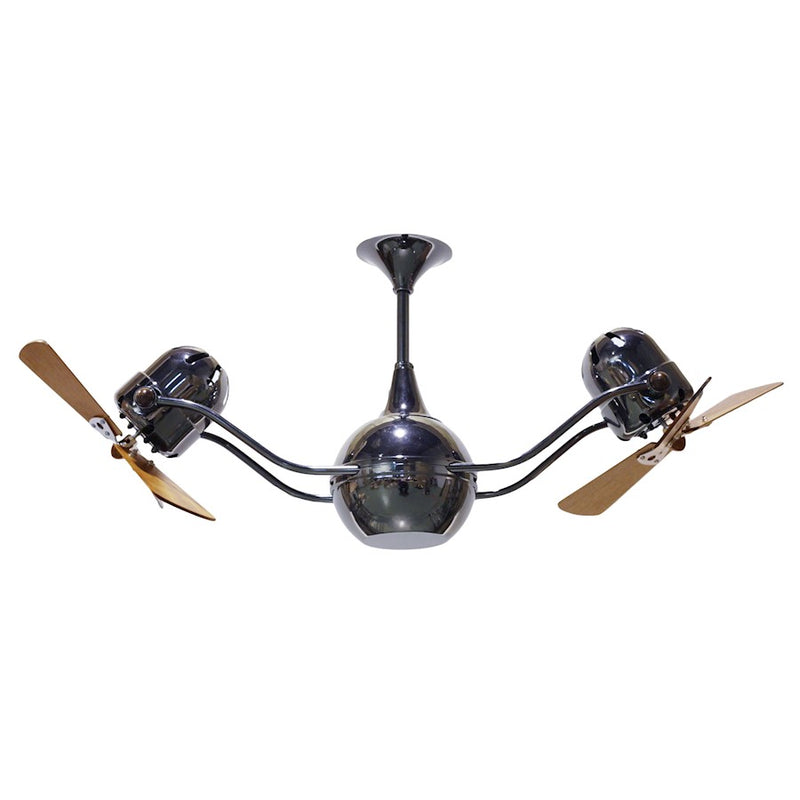 Matthews Fan Vent Bettina 44in Rotational Ceiling Fan | Contemporary Black Nickel and Mahogany Blades | Living Room & Bedroom | Model VB-BKN-WD