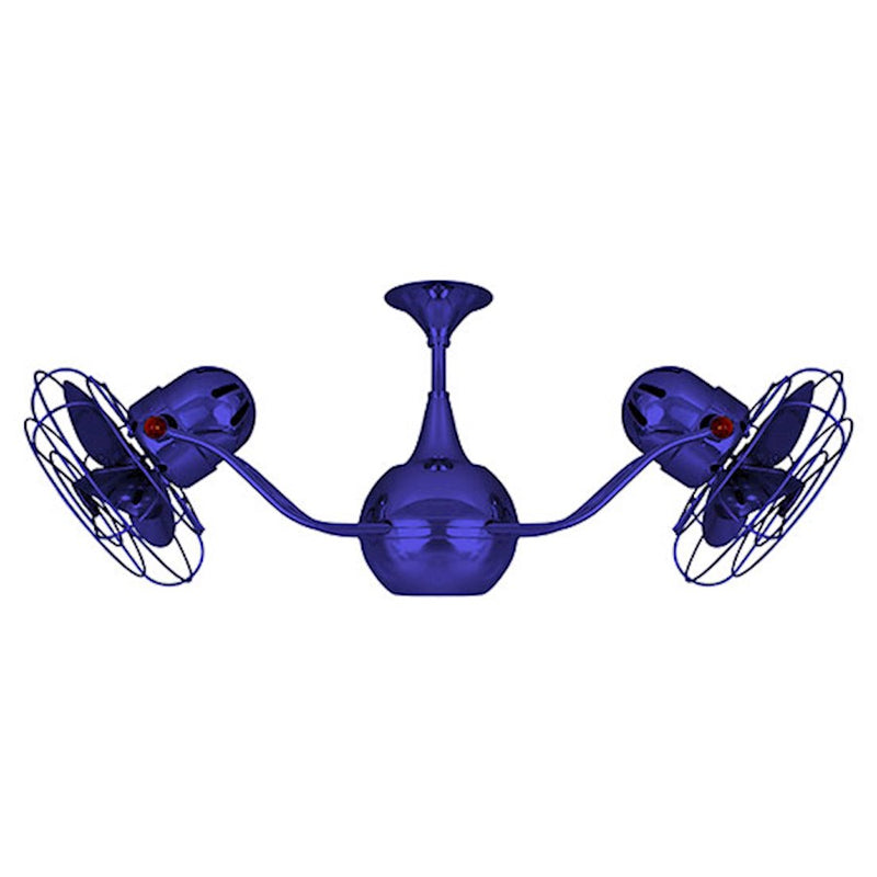 Matthews Fans Vent Bettina 42in 6-Blade Rotational Ceiling Fan | Contemporary Safira Metal | Living Room & Covered Patio | Model VB-BLUE-MTL