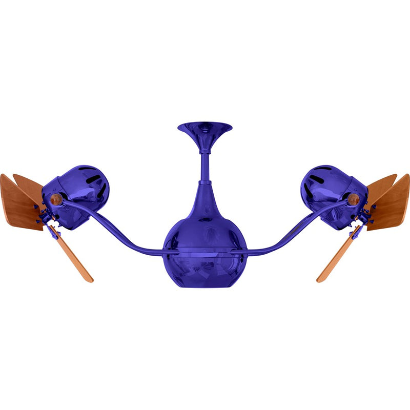 Matthews Fans Vent Bettina 44in 6-Blade Rotational Ceiling Fan | Contemporary Safira and Mahogany | Living Room & Covered Patio | Model VB-BLUE-WD