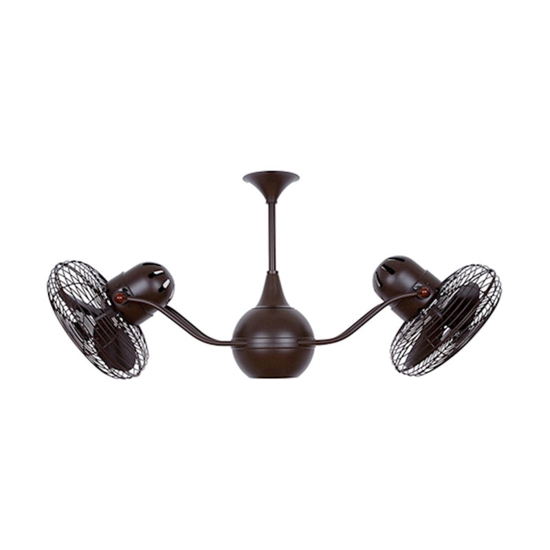 Matthews Fan Company Vent Bettina 42in 1-Light Ceiling Fan | Bronzette Metal Blades | Indoor & Covered Patio | 42 x 7 x 7 in | Model VB-BZZT-MTL