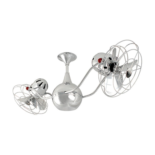 Matthews Fan Company Vent Bettina 42in Ceiling Fan | Chrome Metal Blades | Indoor Living Rooms & Bedrooms | 42 x 7 x 7 in | Model VB-CR-MTL-DAMP