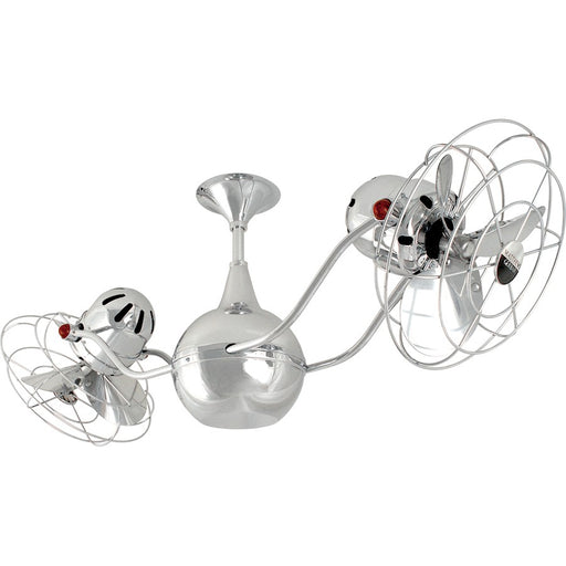 Matthews Fan Company Vent Bettina 42in Rotational Ceiling Fan | Chrome Steel and Mahogany Wood | Indoor & Covered Patio | Model VB-CR-WD