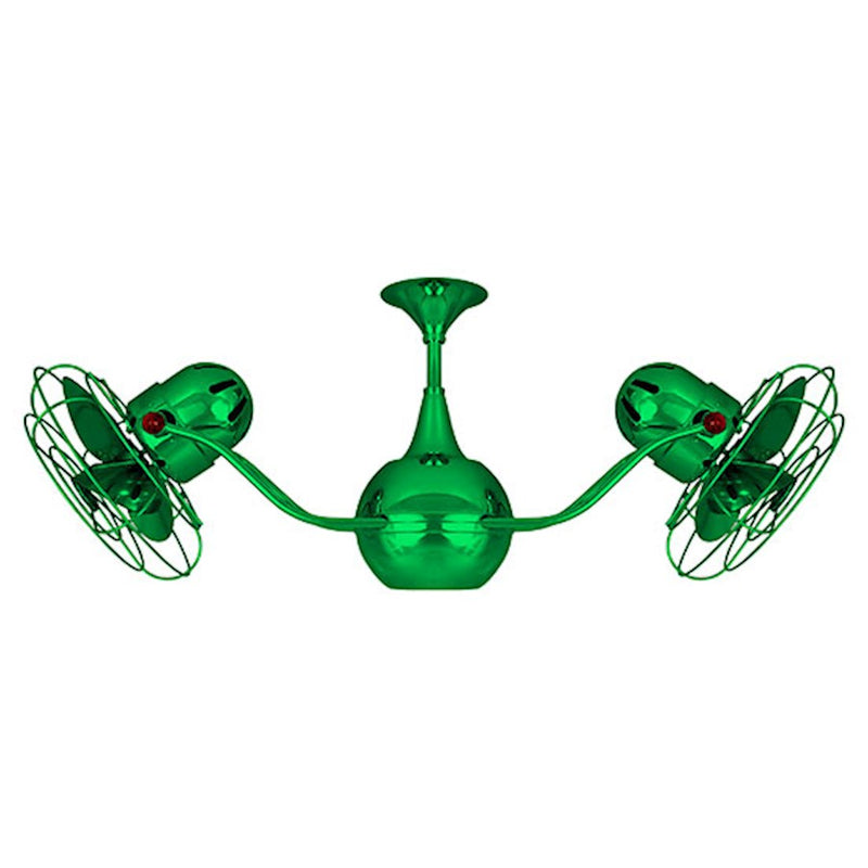 Matthews Fans Vent Bettina 42in 6-Blade Rotational Ceiling Fan | Contemporary Esmeralda Metal | Living Room & Covered Patio | Model VB-GREEN-MTL