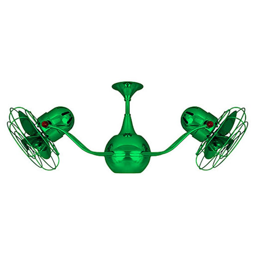 Matthews Fans Vent Bettina 42in 6-Blade Rotational Ceiling Fan | Contemporary Esmeralda Metal | Living Room & Covered Patio | Model VB-GREEN-MTL