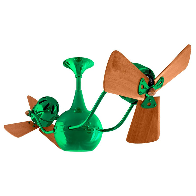 Matthews Fans Vent Bettina 44in 6-Blade Rotational Ceiling Fan | Contemporary Esmeralda and Mahogany | Living Room & Covered | Model VB-GREEN-WD