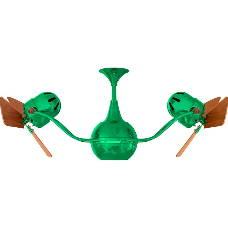 Matthews Fans Vent Bettina 44in 6-Blade Rotational Ceiling Fan | Contemporary Esmeralda and Mahogany | Living Room & Covered | Model VB-GREEN-WD