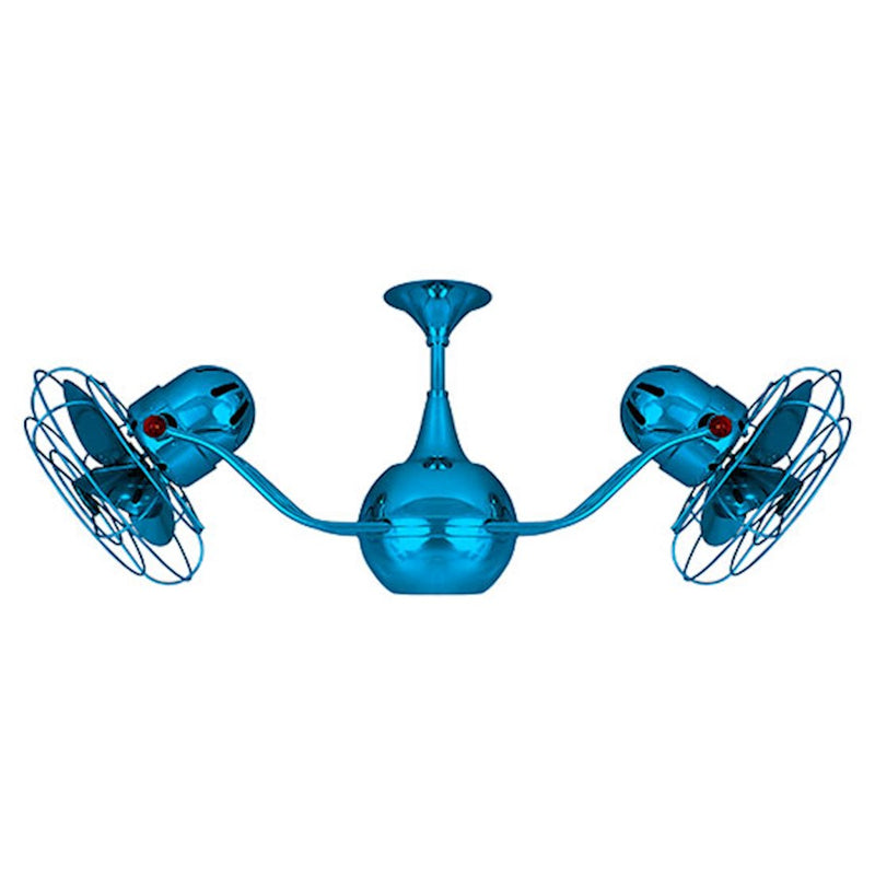 Matthews Fans Vent Bettina 42in Rotational Ceiling Fan | Agua Marinha Metal Blades | Covered Patio & Living Room | Model VB-LTBLUE-MTL