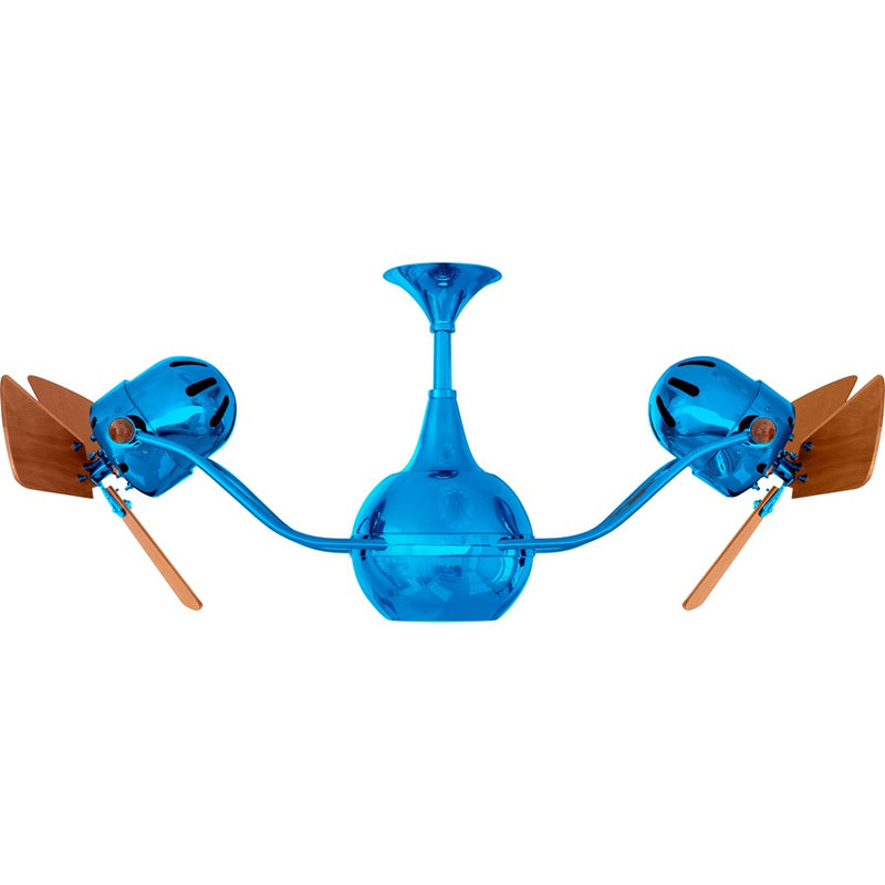 Matthews Fans Vent Bettina 44in Rotational Ceiling Fan | Agua Marinha and Mahogany Wood Blades | Covered Patio & Living Room | Model VB-LTBLUE-WD