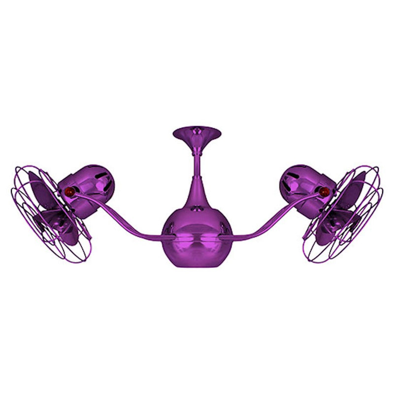 Matthews Fans Vent Bettina 42in Rotational Ceiling Fan | Ametista Metal Blades | Covered Patio & Living Room | 42 x 42 x 7 in | Model VB-LTPURPLE-MTL