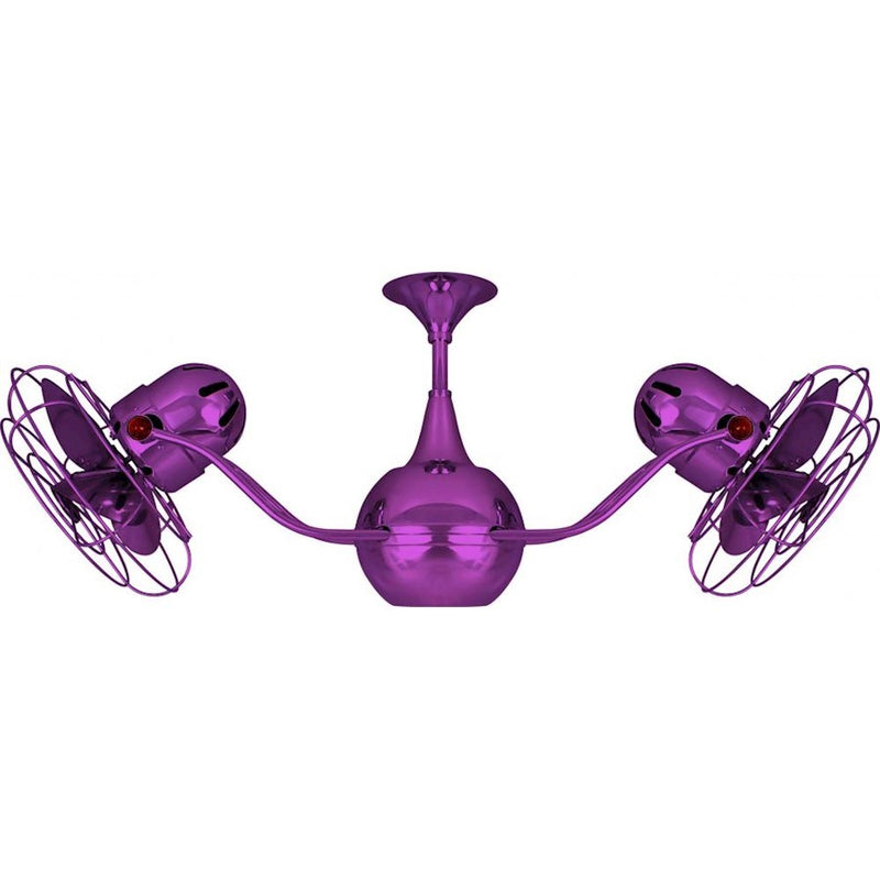 Matthews Fans Vent Bettina 44in Rotational Ceiling Fan | Ametista and Mahogany Wood Blades | Covered Patio & Living Room | Model VB-LTPURPLE-WD