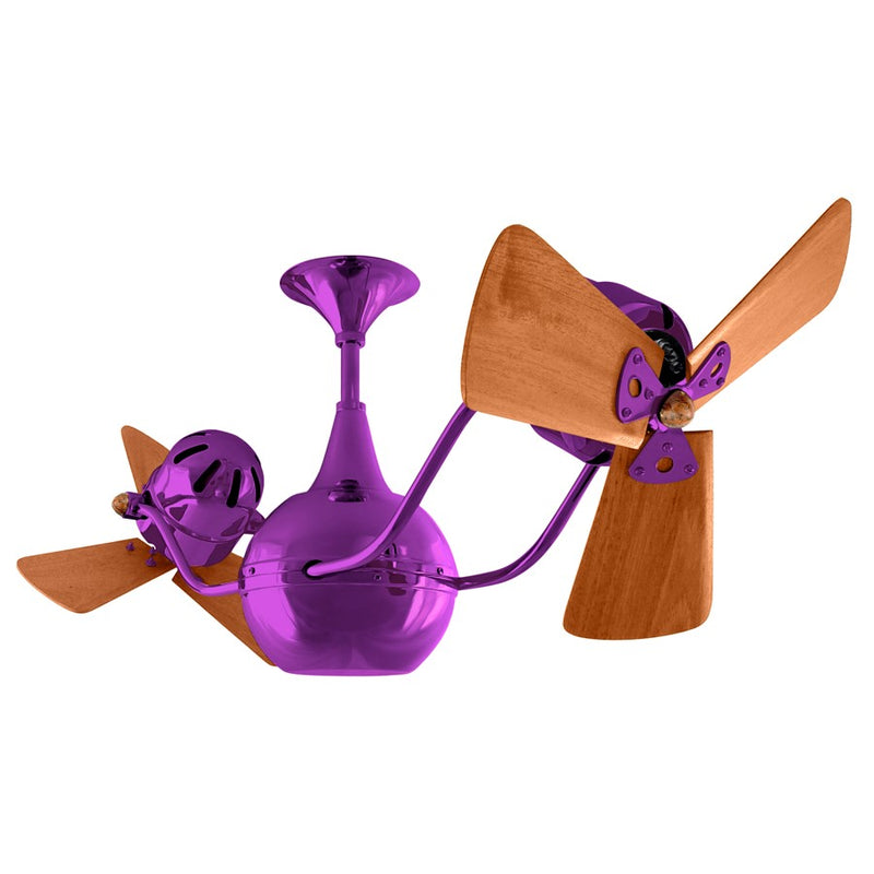 Matthews Fans Vent Bettina 44in Rotational Ceiling Fan | Ametista and Mahogany Wood Blades | Covered Patio & Living Room | Model VB-LTPURPLE-WD