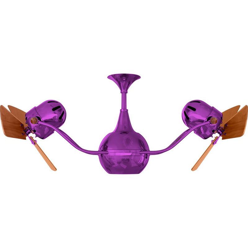 Matthews Fans Vent Bettina 44in Rotational Ceiling Fan | Ametista and Mahogany Wood Blades | Covered Patio & Living Room | Model VB-LTPURPLE-WD