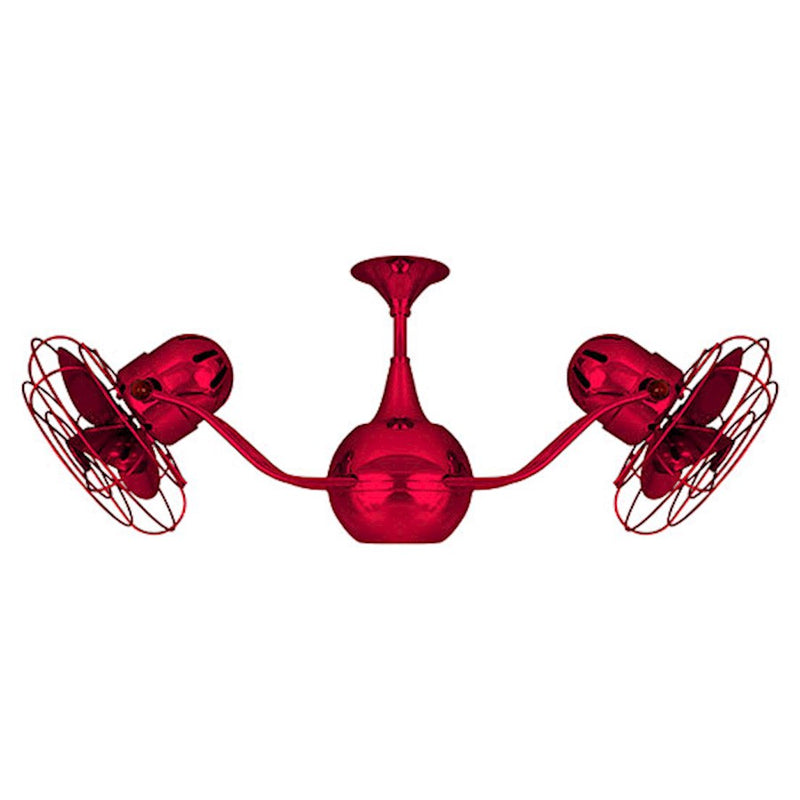 Matthews Fans Vent-Bettina 42in Rotational Ceiling Fan | Contemporary Rubi Metal | Living Room & Covered Patio | 42 x 42 x 7 in | Model VB-RED-MTL