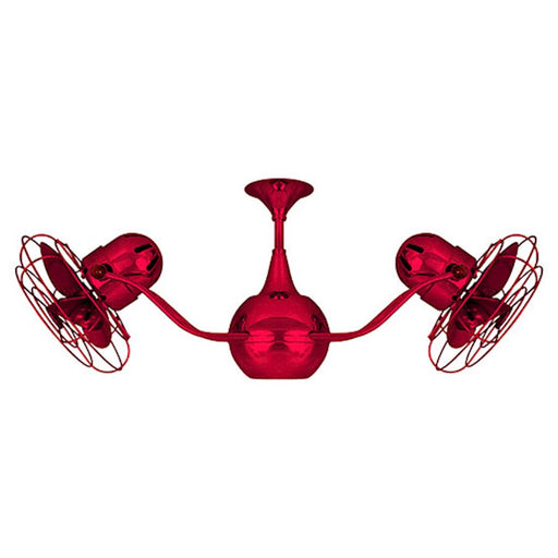 Matthews Fans Vent-Bettina 42in Rotational Ceiling Fan | Contemporary Rubi Metal | Living Room & Covered Patio | 42 x 42 x 7 in | Model VB-RED-MTL