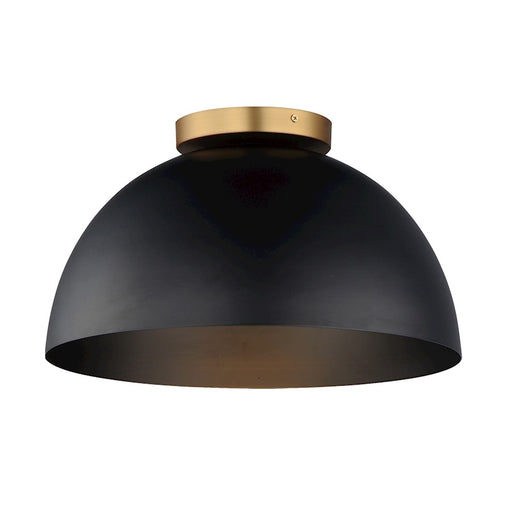 Maxim Lighting Thelonious 1 Light 16" Flush Mount, Black/Aged Brass - 10029BKNAB