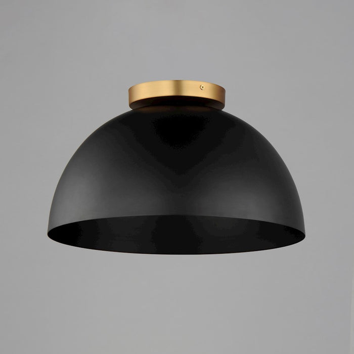 Maxim Lighting Thelonious 1 Light 16" Flush Mount, Black/Aged Brass