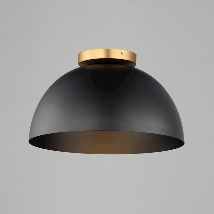 Maxim Lighting Thelonious 1 Light 16" Flush Mount, Black/Aged Brass