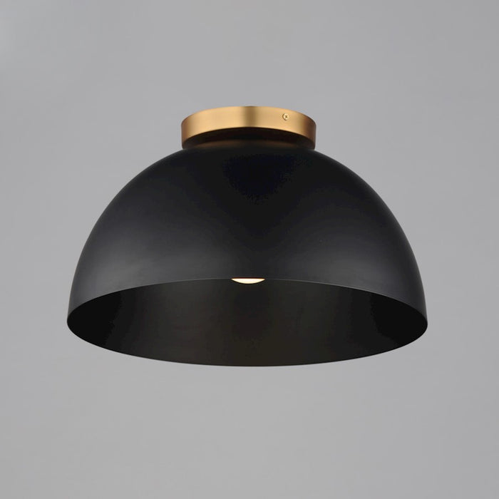 Maxim Lighting Thelonious 1 Light 16" Flush Mount, Black/Aged Brass