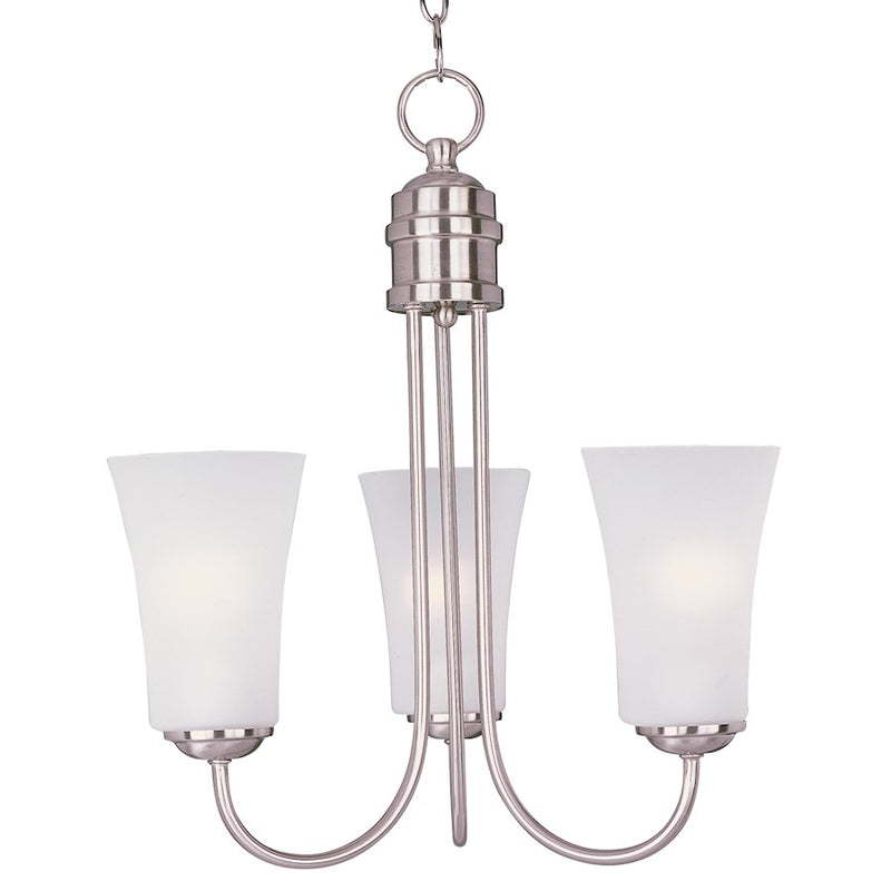 Maxim Lighting Logan 3 Light Chandelier, Satin Nickel