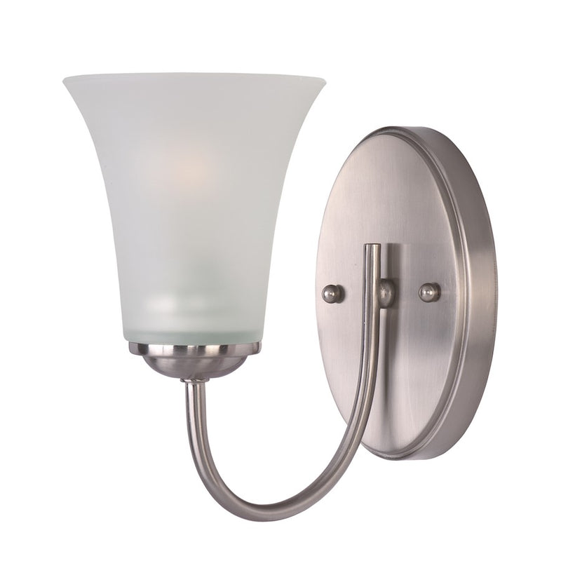 Maxim Lighting Logan 1 Light Wall Sconce, Satin Nickel