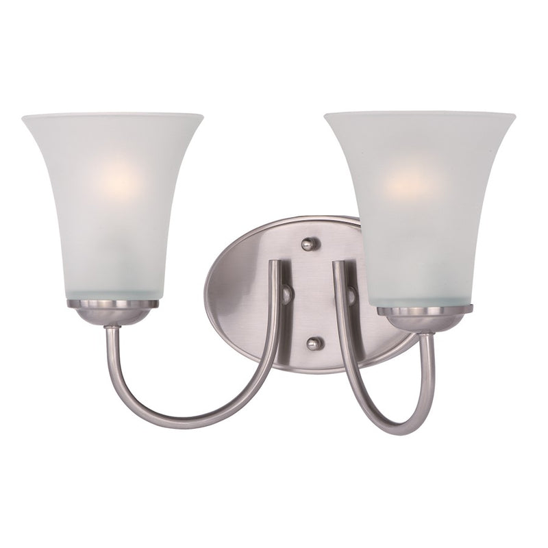 Maxim Lighting Logan 2 Light Bath Vanity, Satin Nickel
