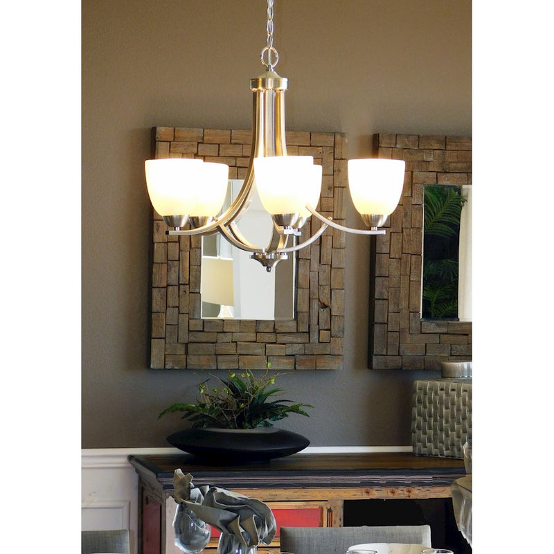 Maxim Lighting Stefan 5 Light Chandelier, Satin Nickel