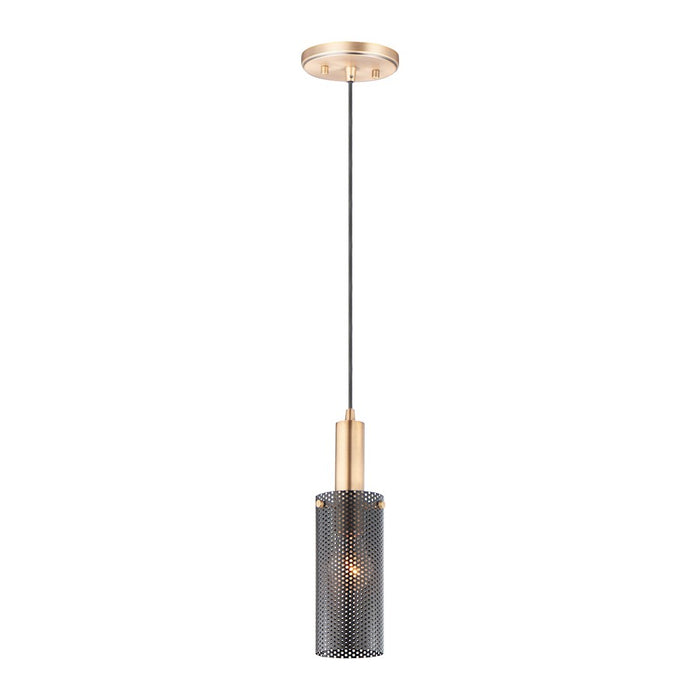 Maxim Lighting Perf 1-Light Mini Pendant, Black/Satin Brass
