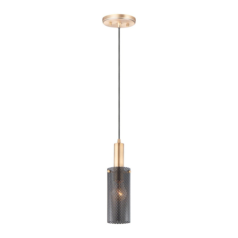 Maxim Lighting Perf 1-Light Mini Pendant, Black/Satin Brass