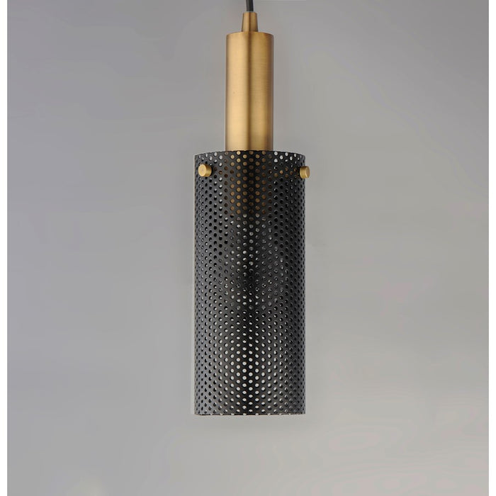 Maxim Lighting Perf 1-Light Mini Pendant, Black/Satin Brass