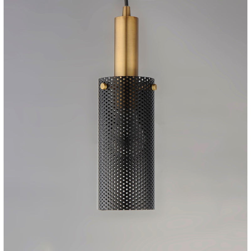 Maxim Lighting Perf 1-Light Mini Pendant, Black/Satin Brass