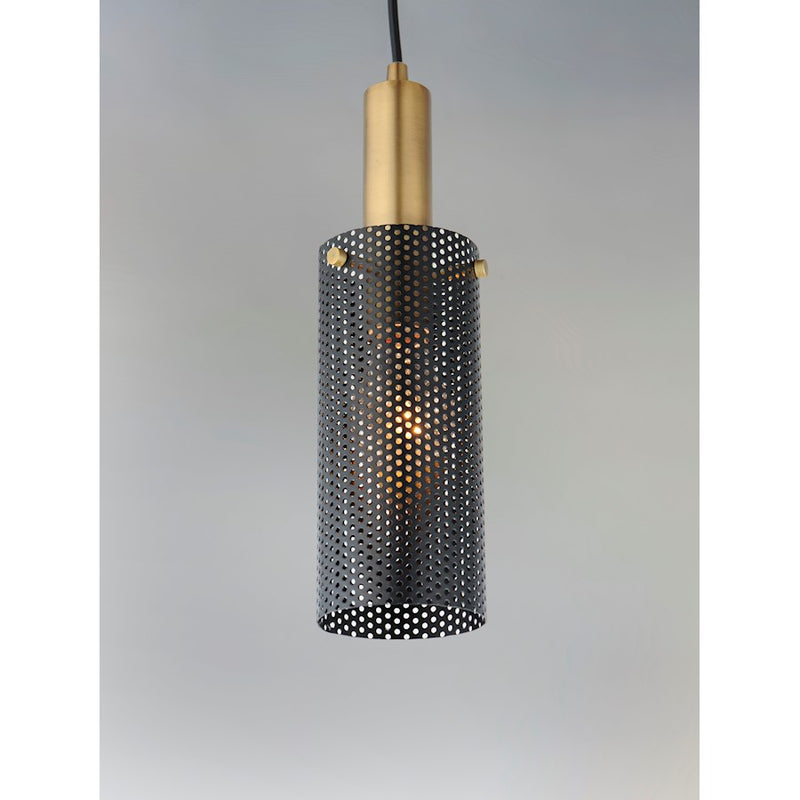 Maxim Lighting Perf 1-Light Mini Pendant, Black/Satin Brass
