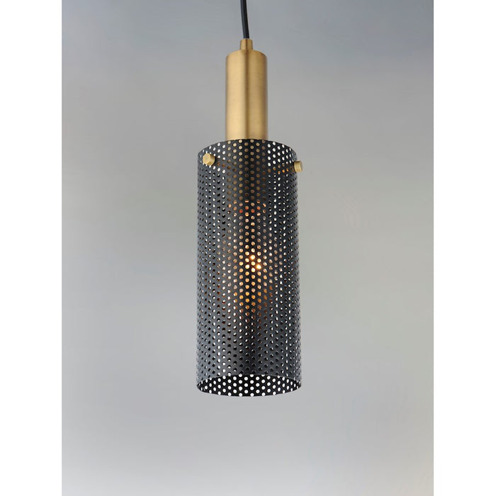 Maxim Lighting Perf 1-Light Mini Pendant, Black/Satin Brass