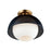 Maxim Lighting Perf 1-Light Flush Mount, Black/Satin Brass/White