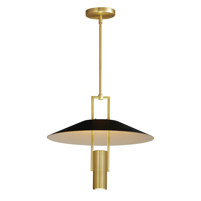 Maxim Lighting Tahoe 2 Light Single Pendant, Black / Satin Brass
