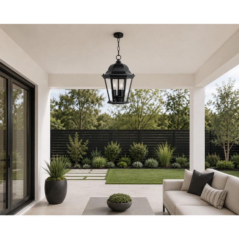 Maxim Westlake Cast 3-Light Outdoor Hanging Lantern Black