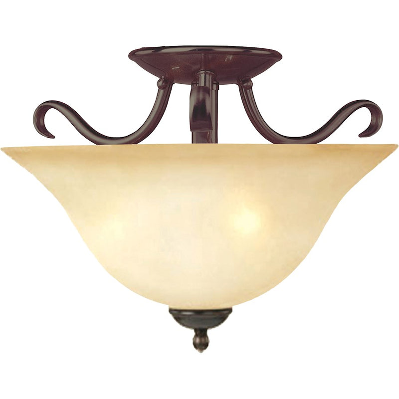 Maxim Basix 2-Light Semi-Flush Mount Oil Rubbed Bronze