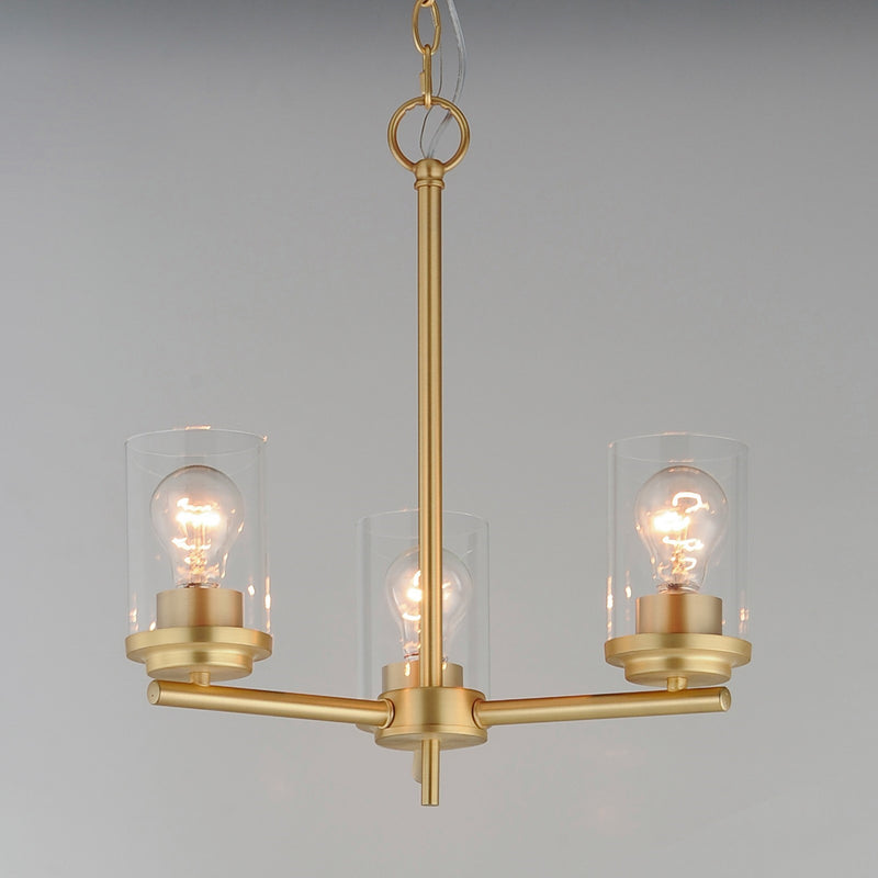 Maxim Lighting Corona 3 Light Single-Tier Chandelier, Satin Brass