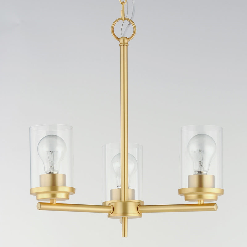 Maxim Lighting Corona 3 Light Single-Tier Chandelier, Satin Brass