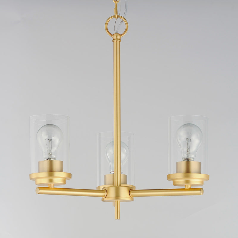 Maxim Lighting Corona 3 Light Single-Tier Chandelier, Satin Brass