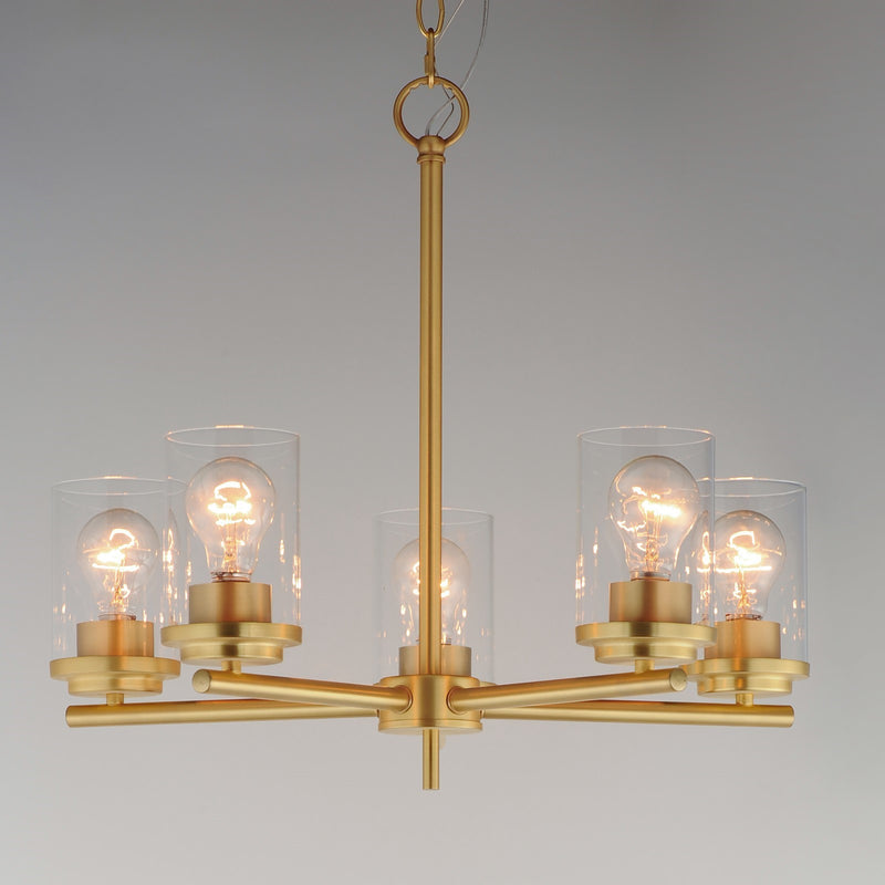 Maxim Lighting Corona 5 Light Single-Tier Chandelier, Satin Brass