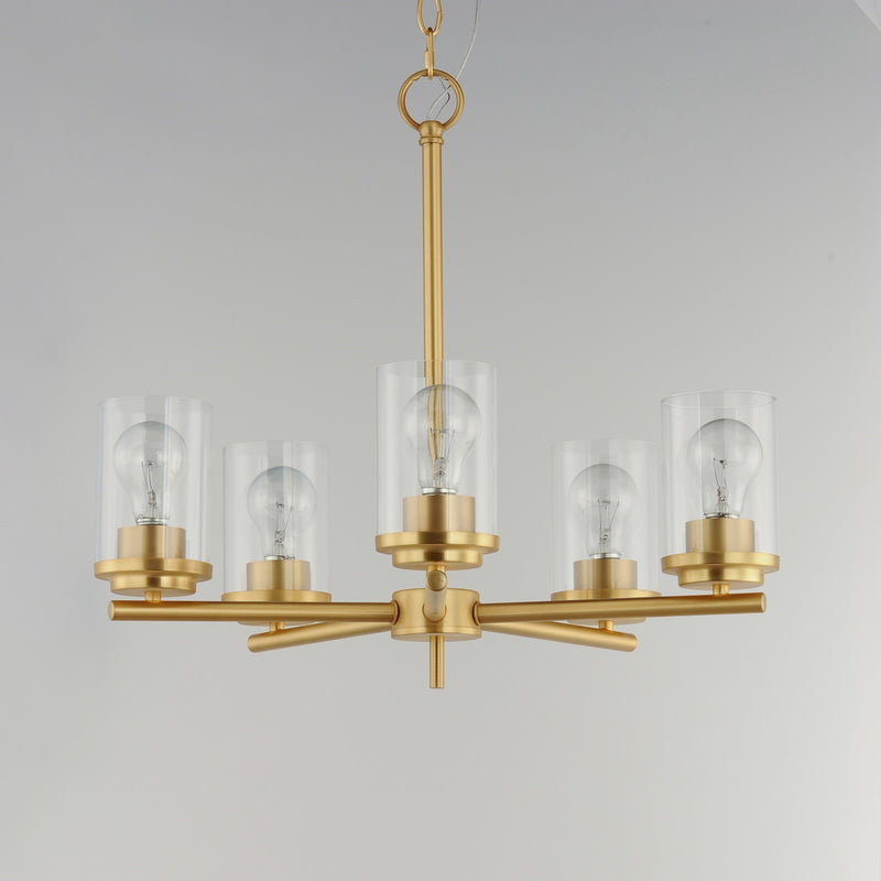 Maxim Lighting Corona 5 Light Single-Tier Chandelier, Satin Brass